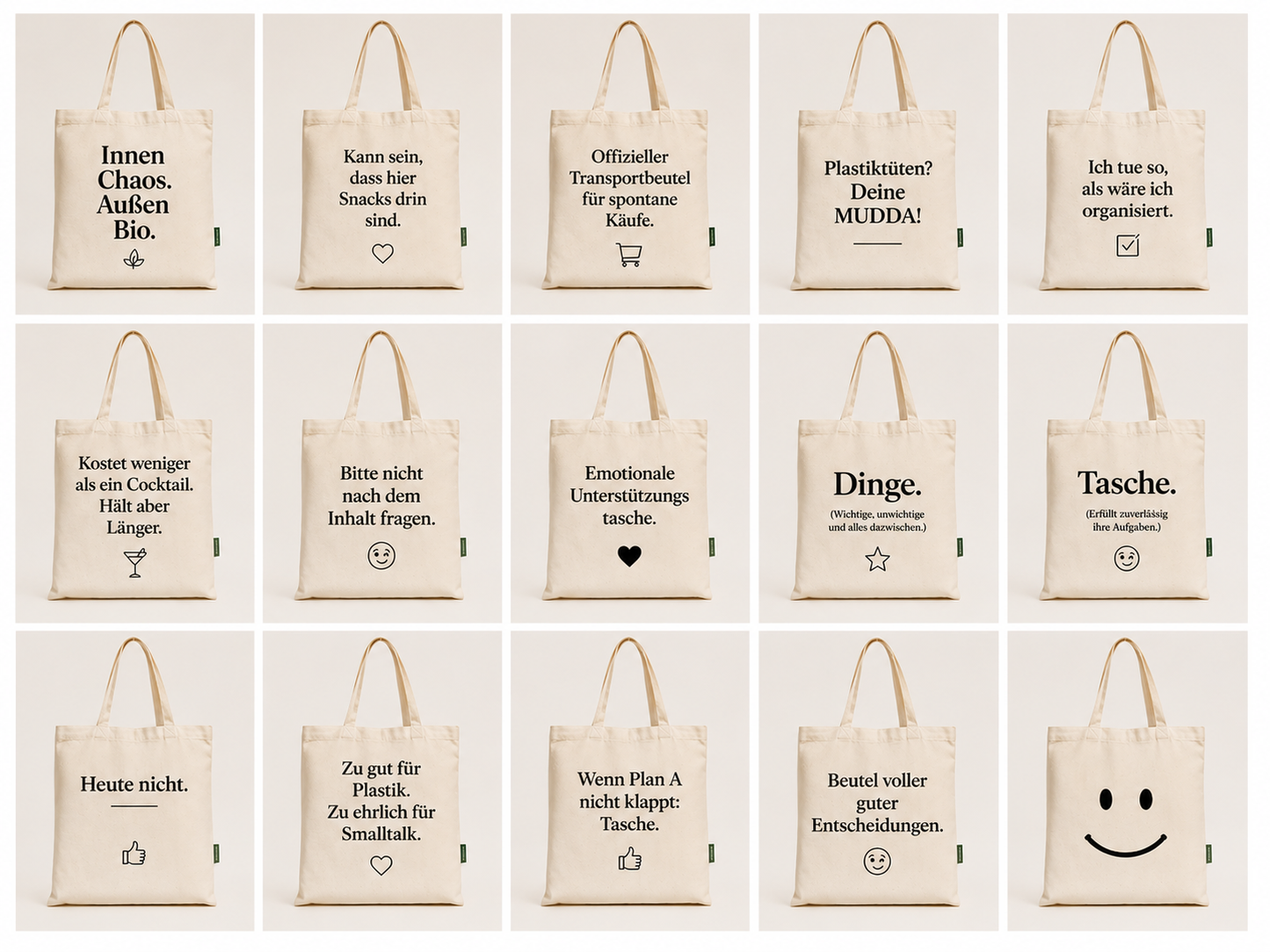 Bio Baumwolltasche – Twill Bag mit Spruch