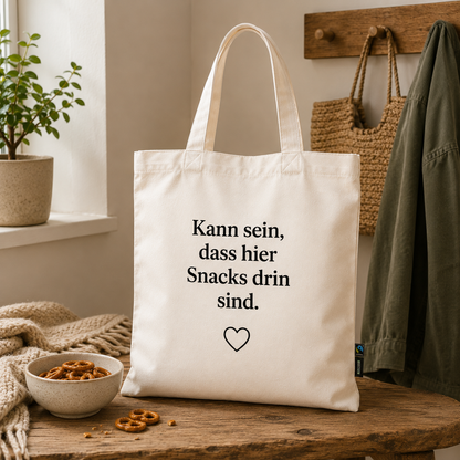 Bio Baumwolltasche – Twill Bag "Maybe Snacks"
