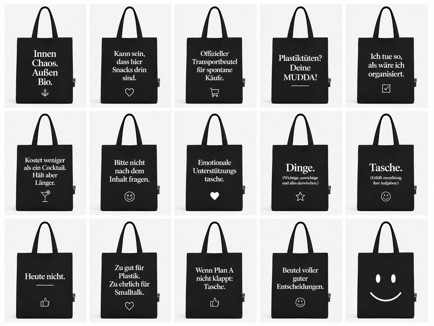 Bio Baumwolltasche – Twill Bag mit Spruch