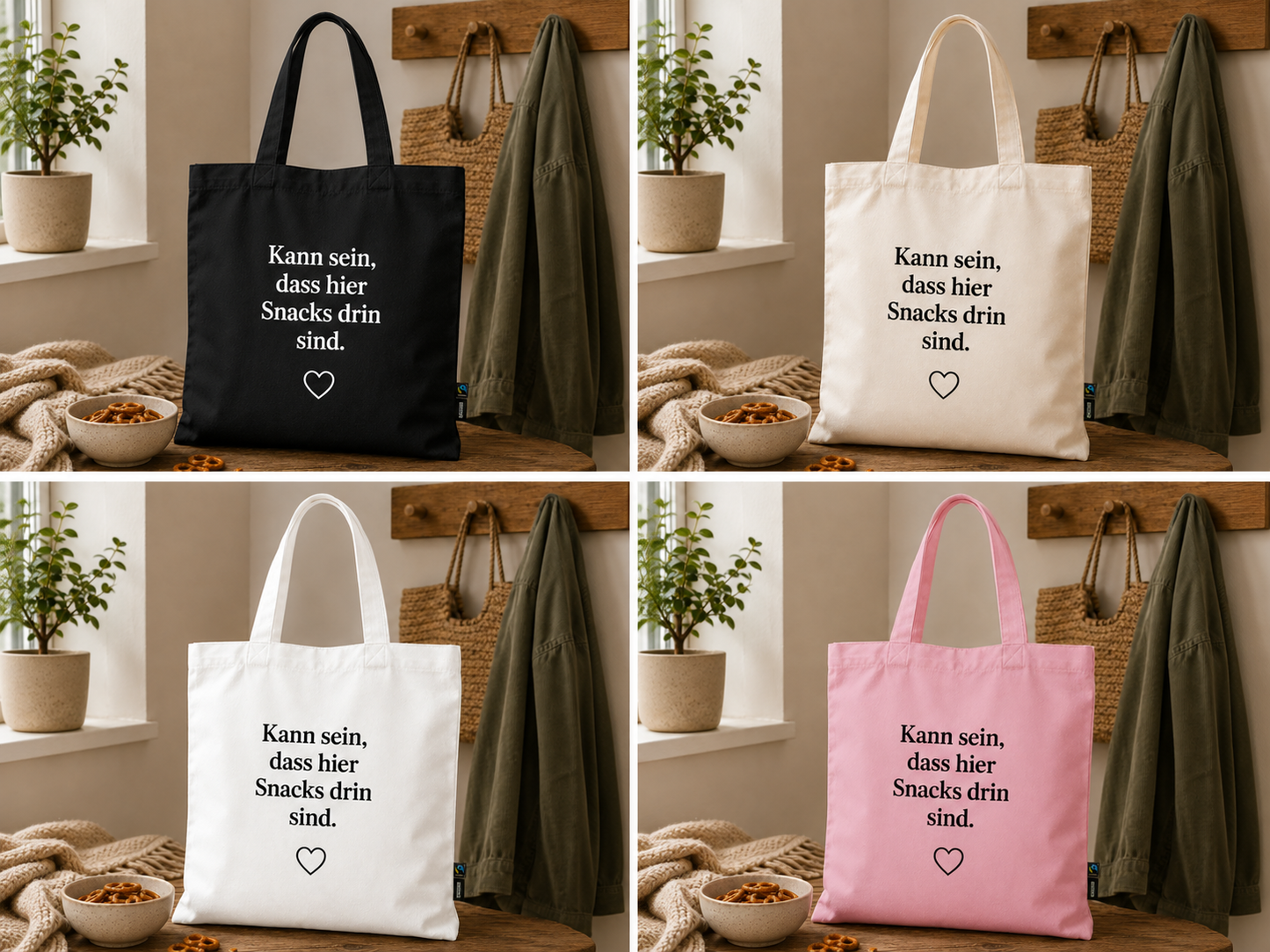 Bio Baumwolltasche – Twill Bag "Maybe Snacks"
