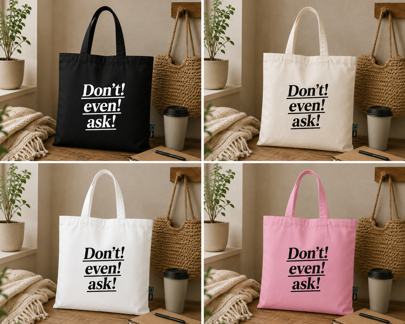 Bio Baumwolltasche – Twill Bag "don´t even"