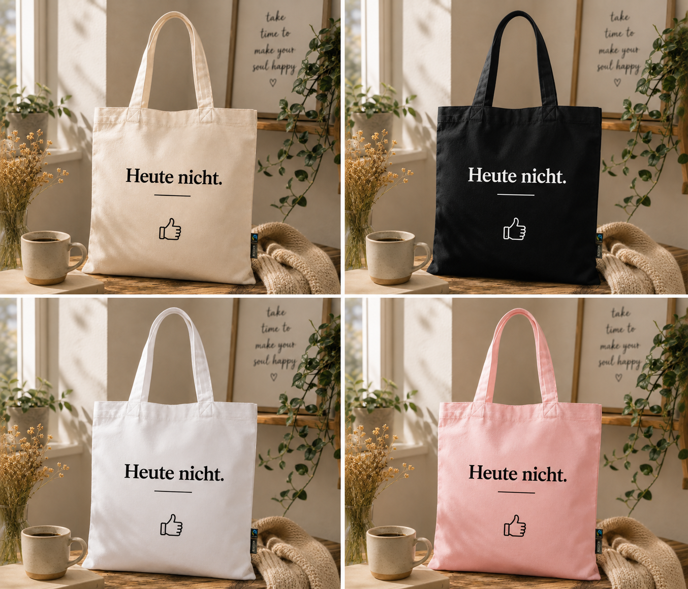 Bio Baumwolltasche – Twill Bag "Heute nicht"