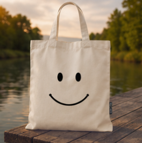 Bio Baumwolltasche – Twill Bag "Big Smiley"