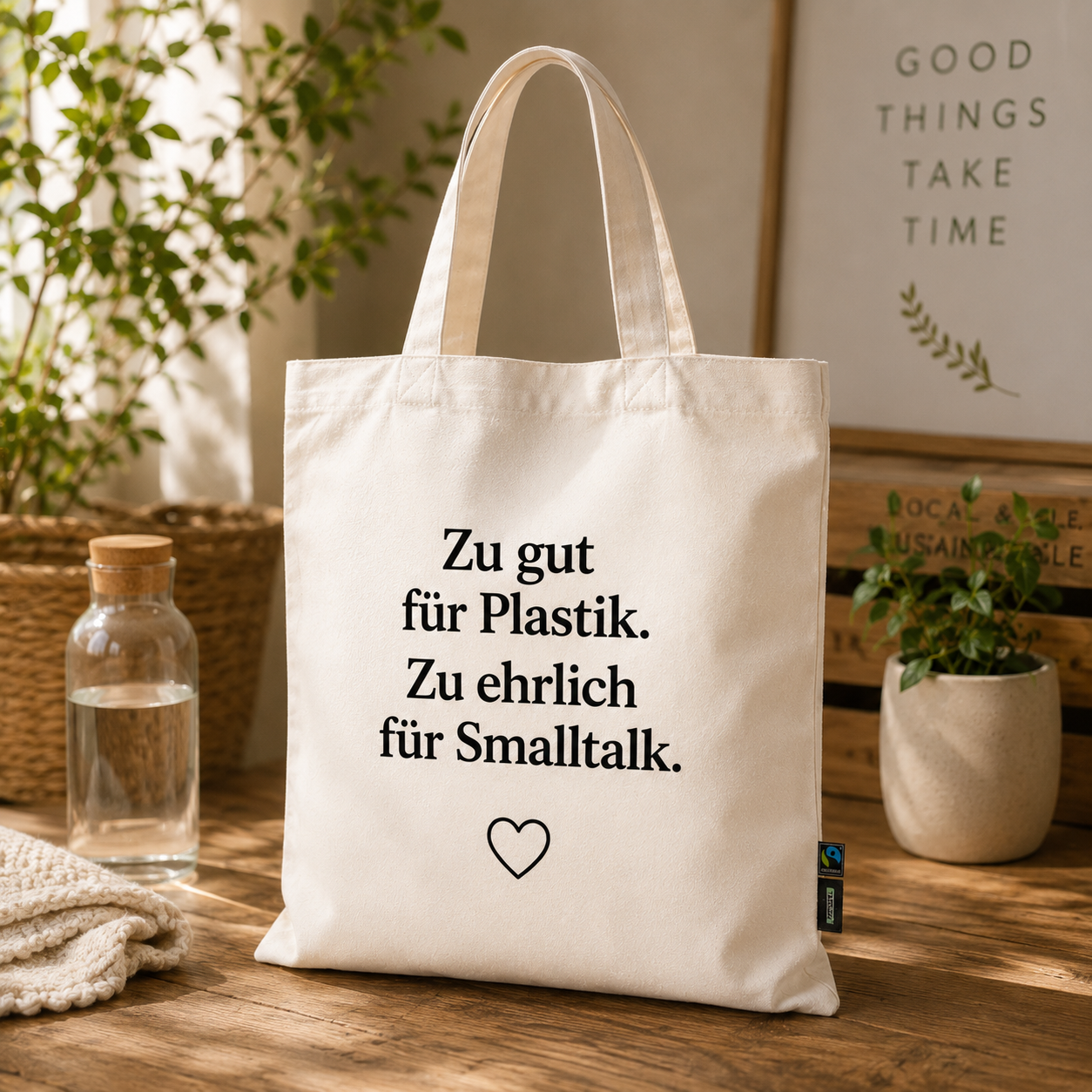 Bio Baumwolltasche – Twill Bag "Zu gut"